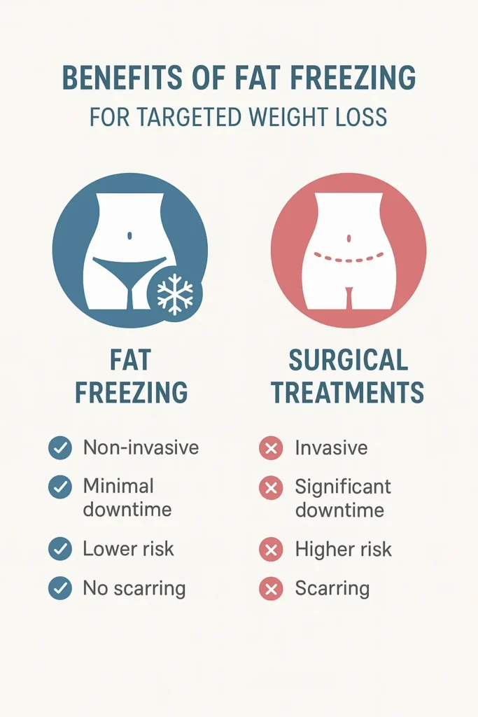 graphic showing the benefits of fat freezing Cockfosters