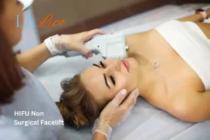 Woman having Hi-Fu to reduce wrinkles Cockfosters.